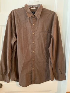 Dockers Men's dress Long-Sleeve Button-Down Shirt in Brown